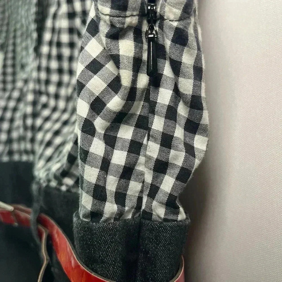 Vintage Guess Jeans Belted Gingham & Denim Dress Size 13 - Picture 6 of 12